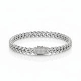 Moissanite Cuban Bracelet 5MM - White Gold