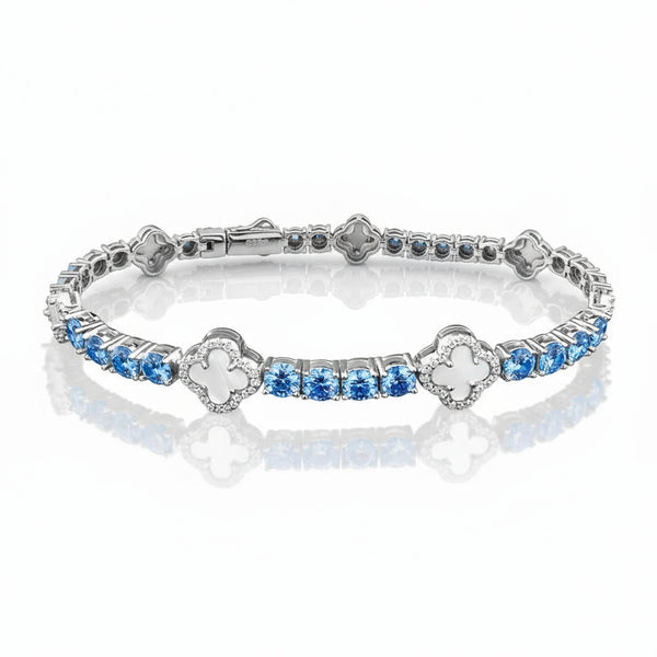 Azure Clover Tennis Bracelet