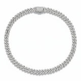 Moissanite Cuban Bracelet 5MM - White Gold