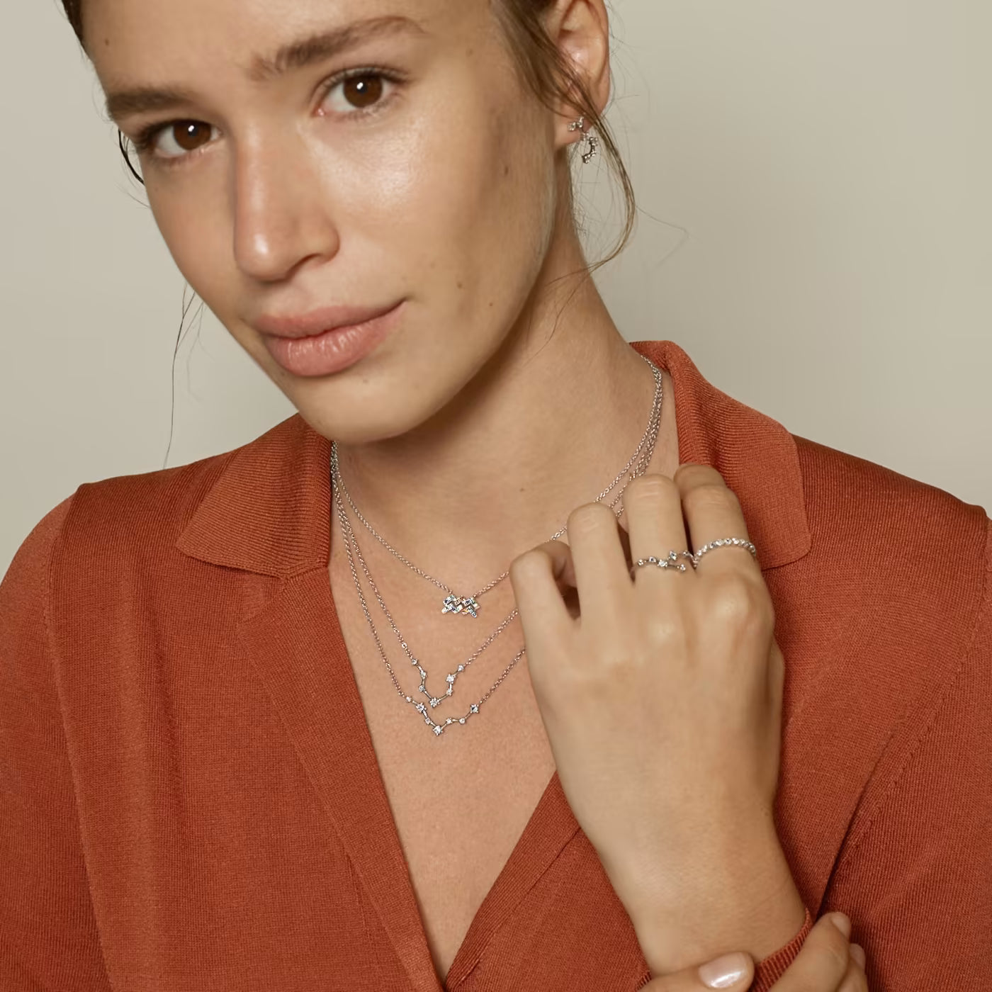 Astra Zodiac Sign Necklace In Silver