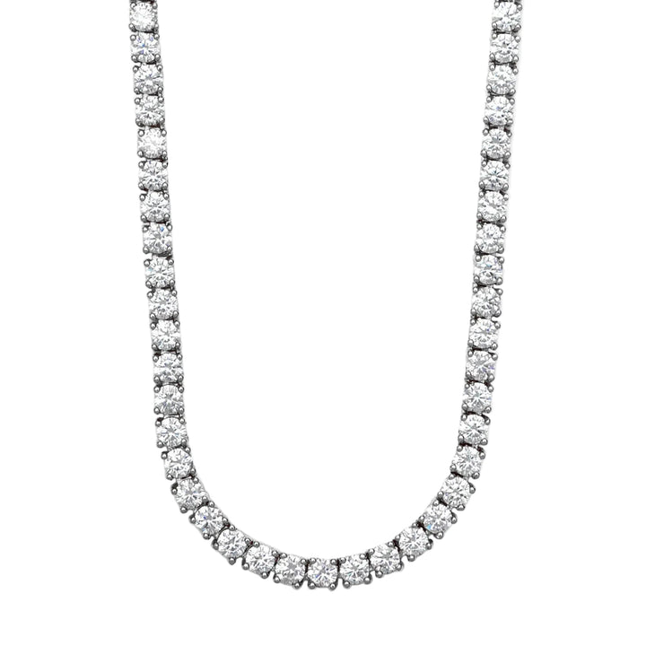Diamond tennis necklace on a white background