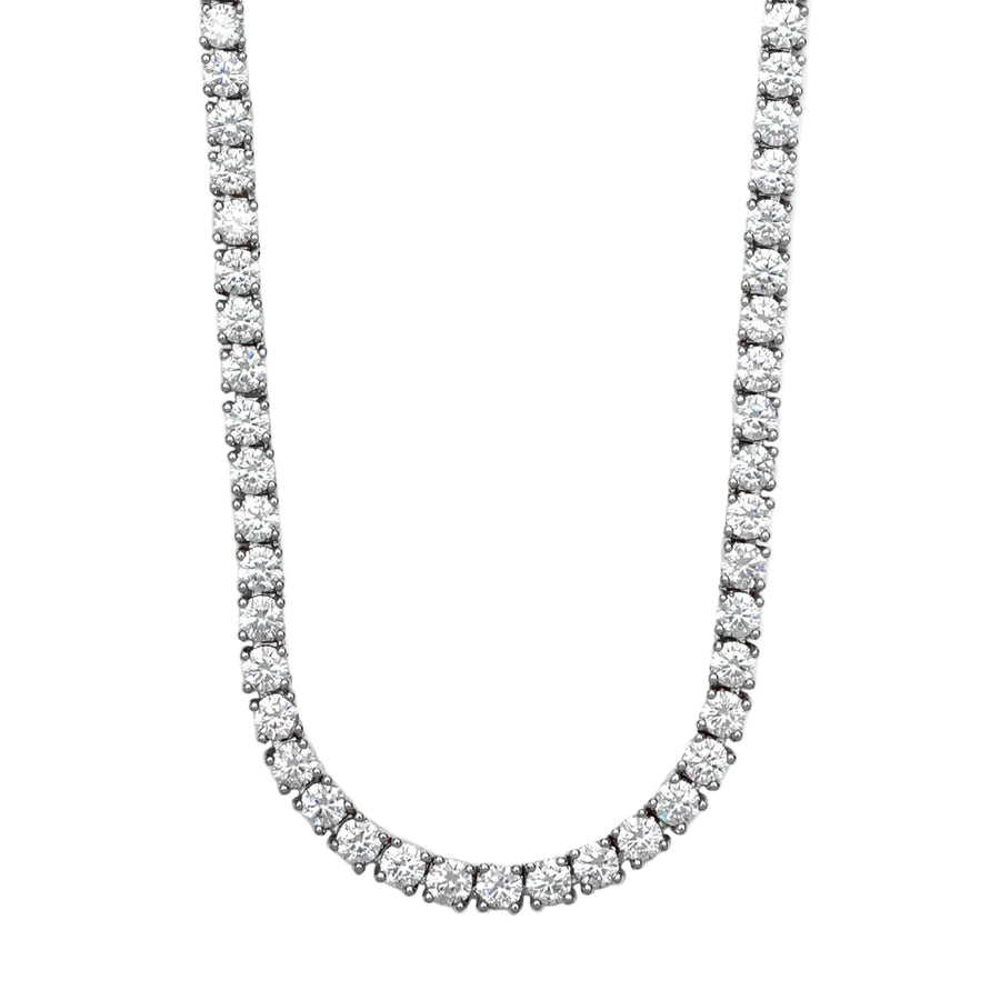 Diamond tennis necklace on a white background