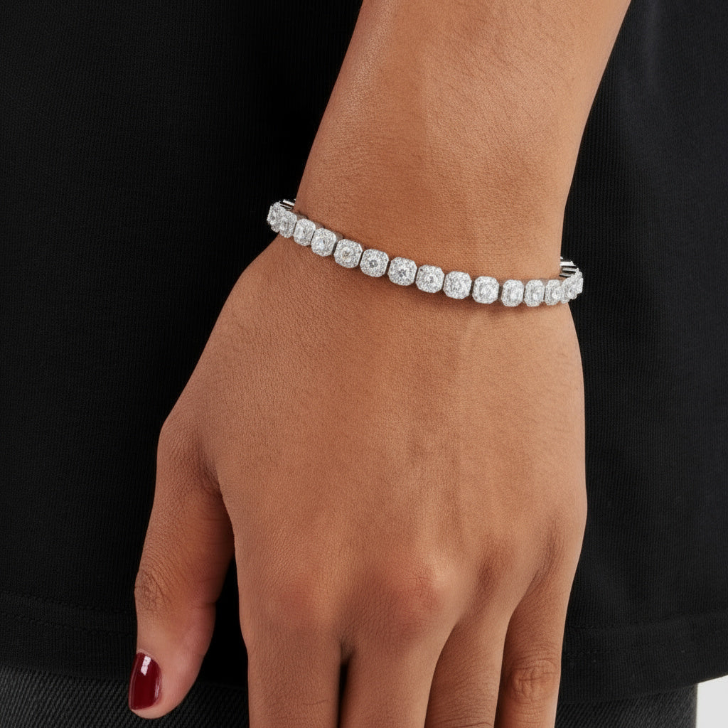 צמיד טניס Celeste - זהב לבן