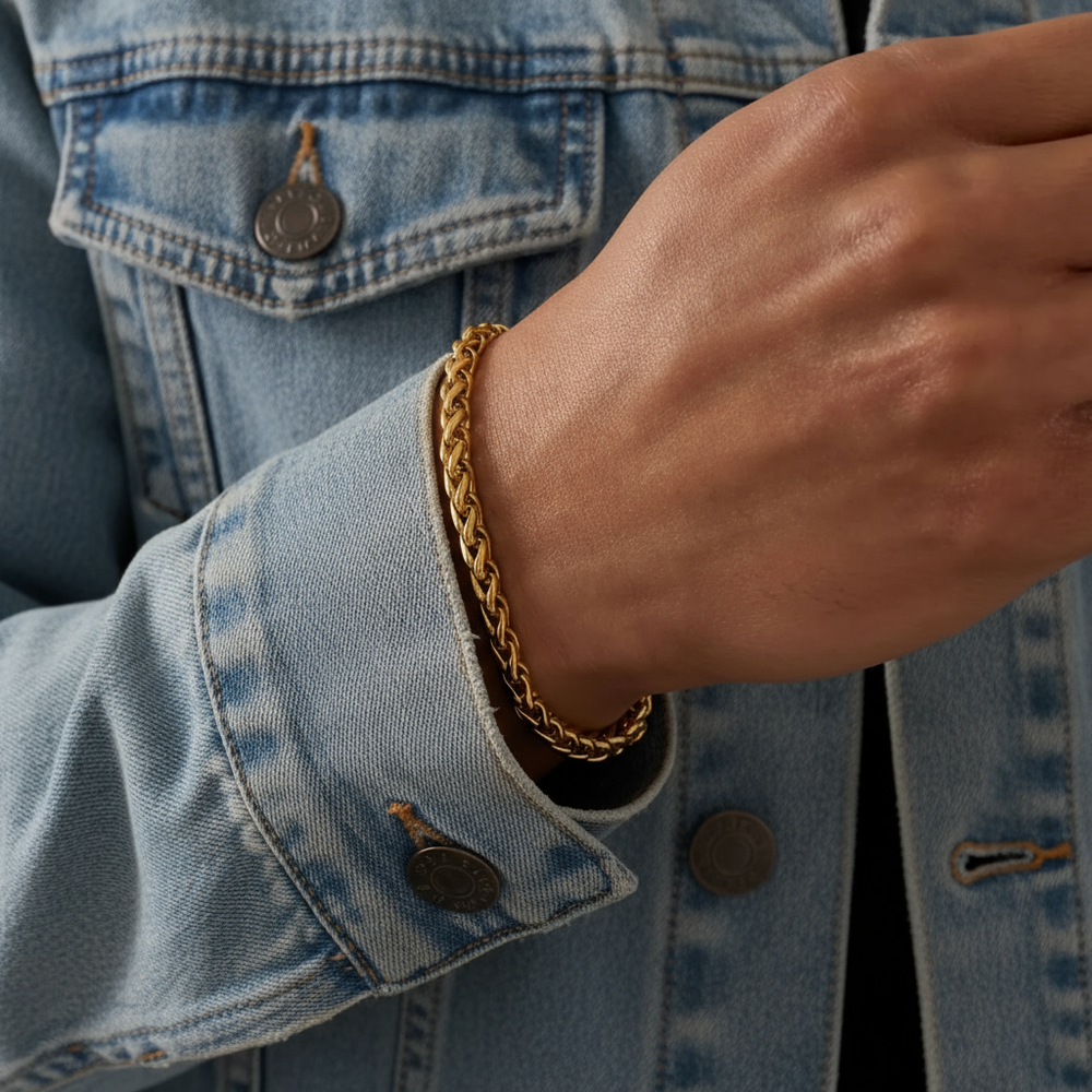 Wheat Bracelet 5MM – Gold