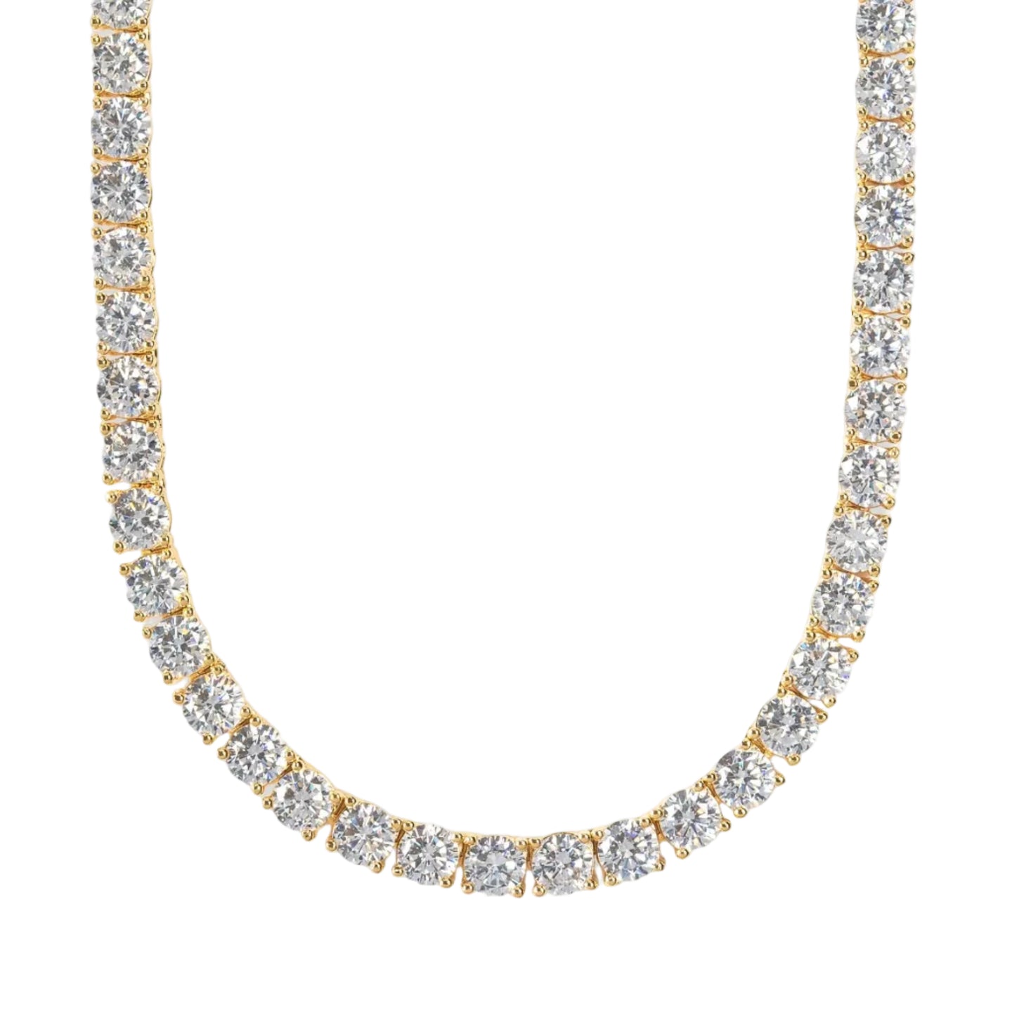 Necklace with gold and silver chain on a white background