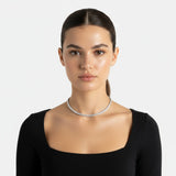 שרשרת טניס 5 מ"מ Aria - זהב לבן