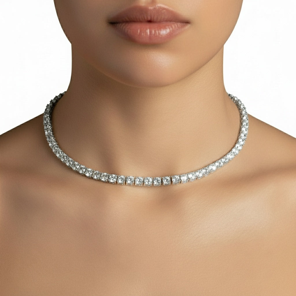 שרשרת טניס 5 מ"מ Aria - זהב לבן