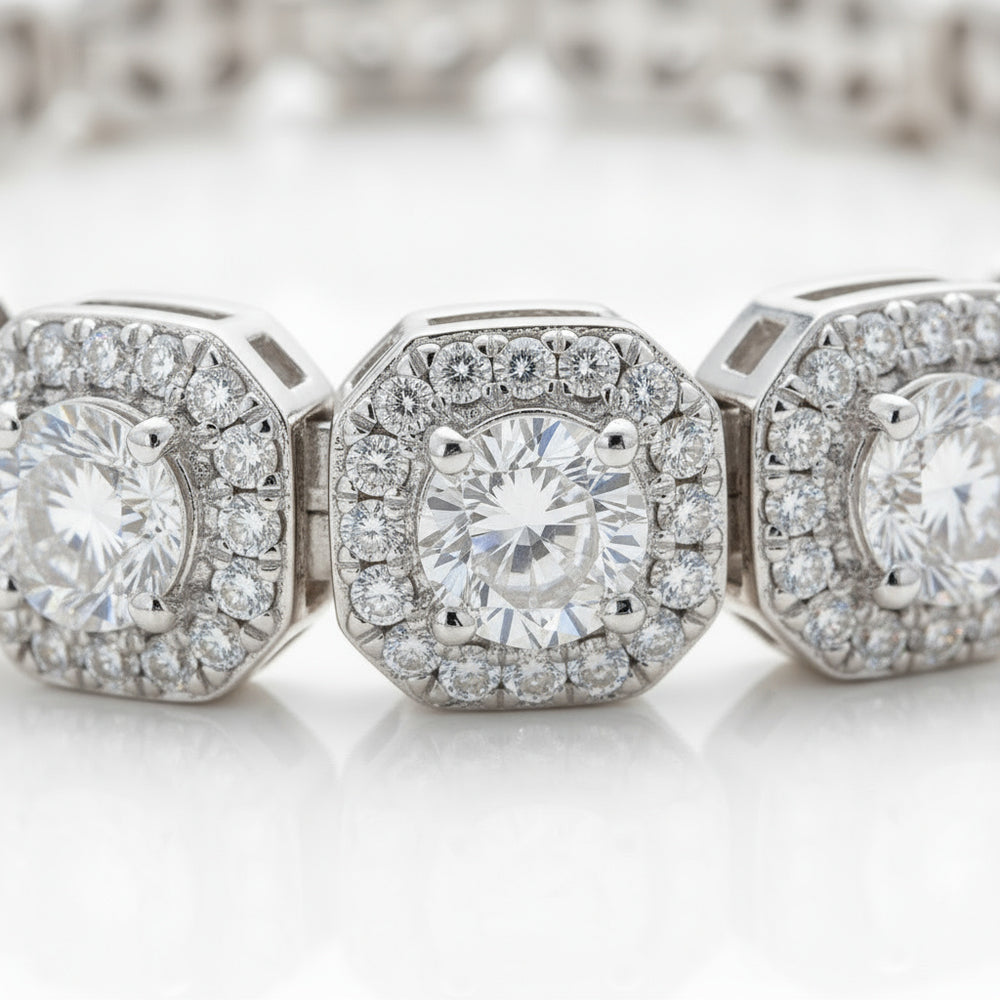 צמיד טניס Celeste - זהב לבן