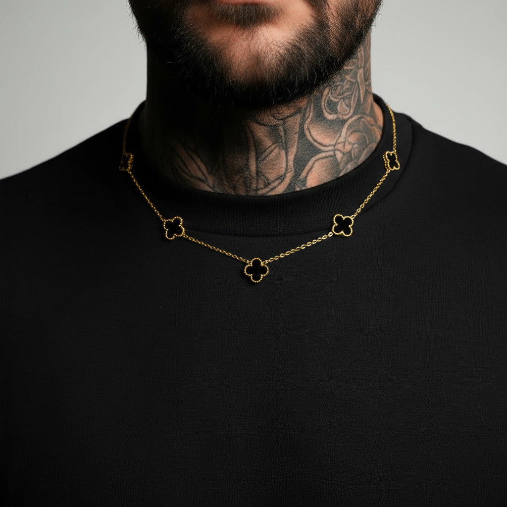 Clover Necklace Gold – Black Onyx