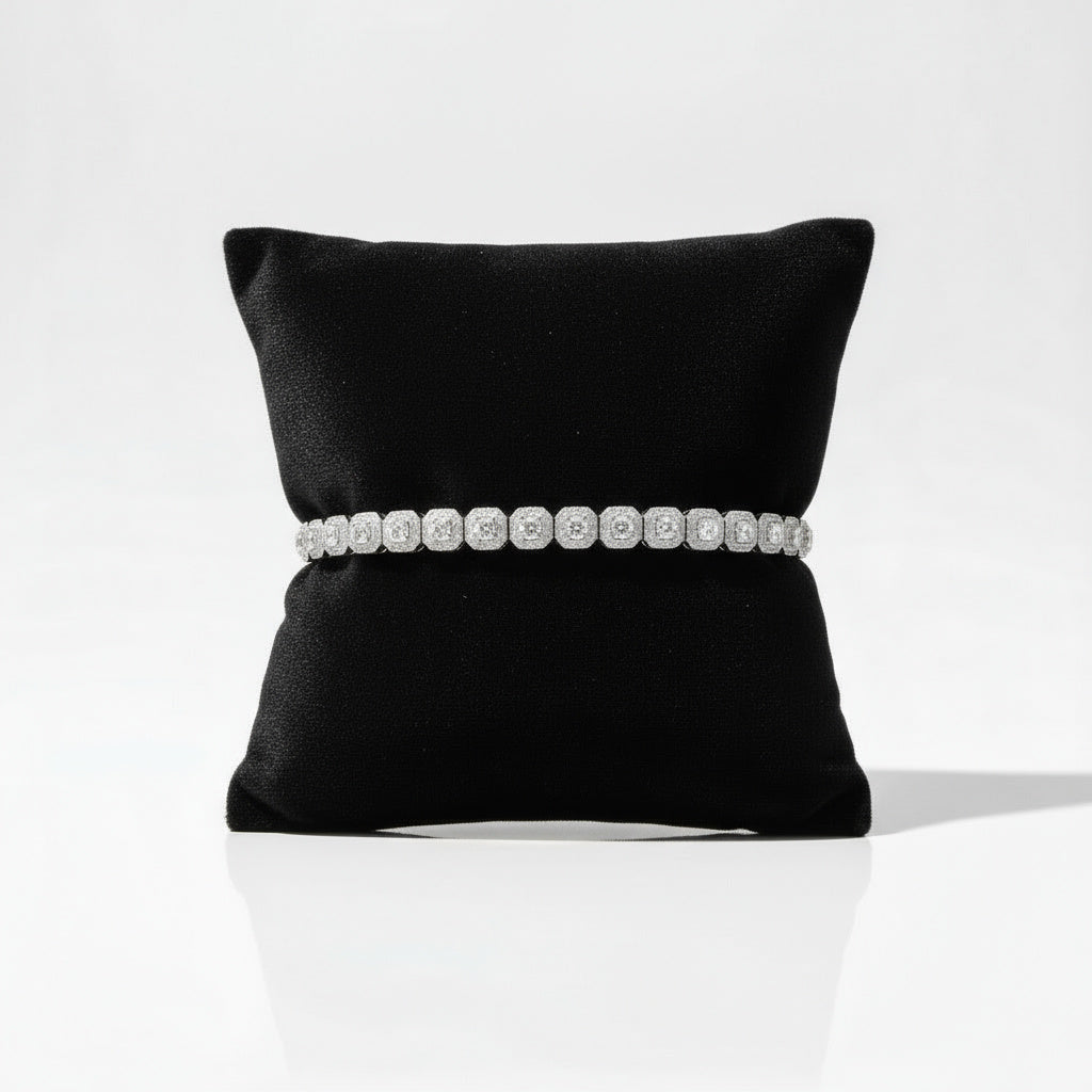 צמיד טניס Celeste - זהב לבן