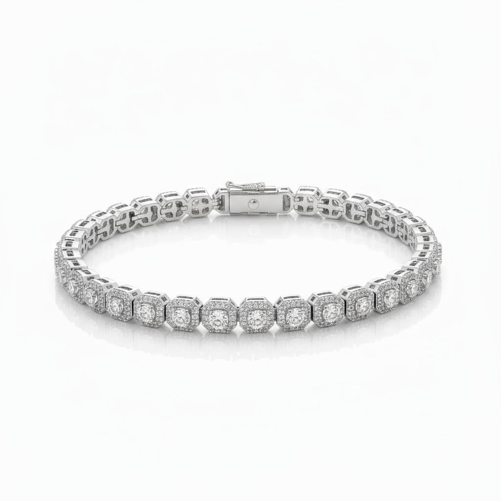 צמיד טניס Celeste - זהב לבן