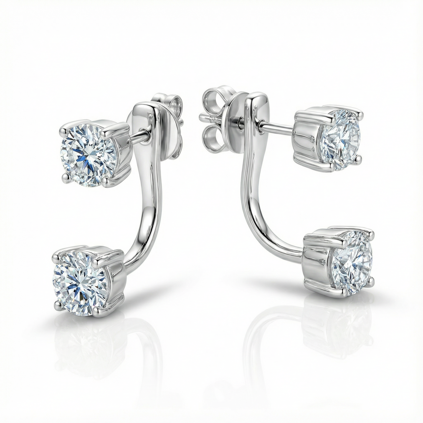 Luna Earrings - White Gold