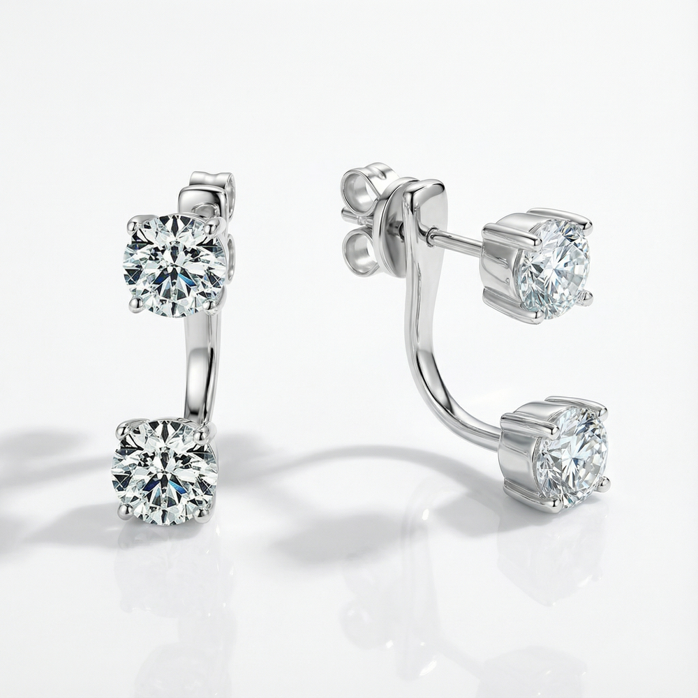 Luna Earrings - White Gold