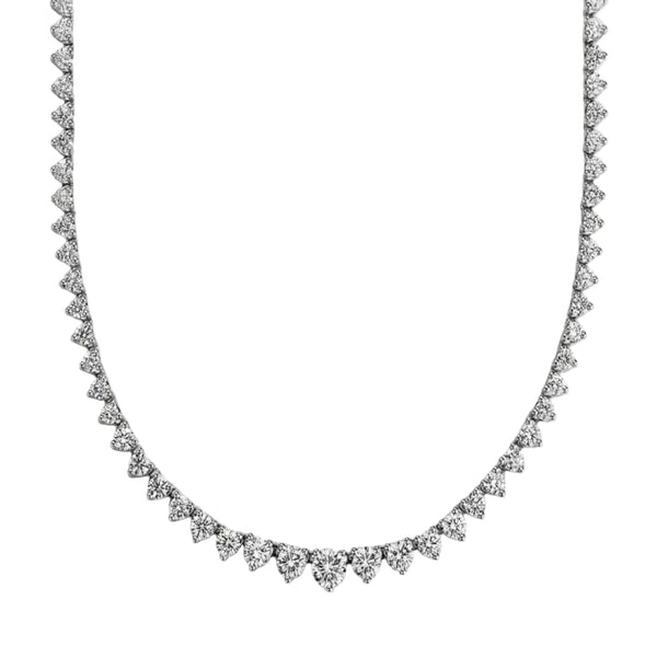Diamond necklace on a white background