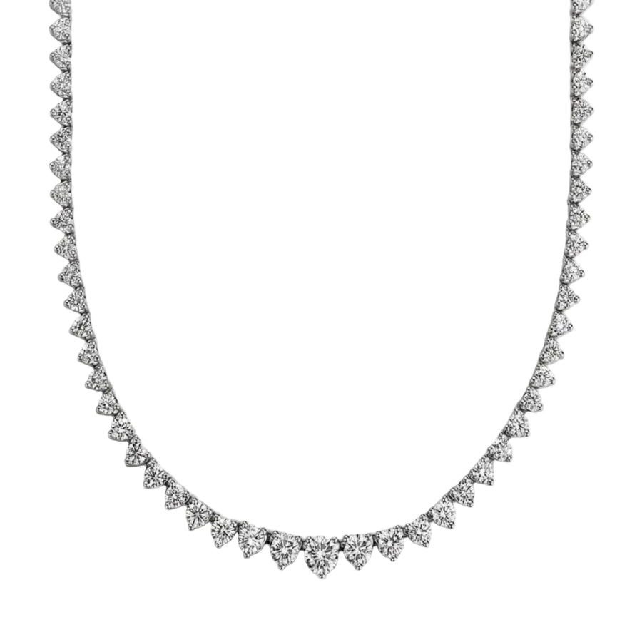 Diamond necklace on a white background