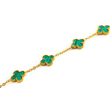 Clover Bracelet Gold – Malachite