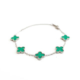 Clover Bracelet Silver – Malachite