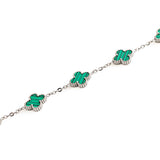 Clover Bracelet Silver – Malachite