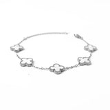 Clover Bracelet Silver – White Pearl