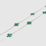 Clover Necklace Silver – Malachite
