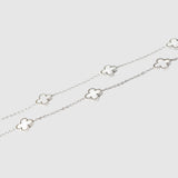Clover Necklace Silver – White Pearl