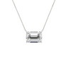 Emerald Horizontal Pendant Necklace - White Gold