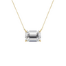 Emerald Horizontal Pendant Necklace - Gold