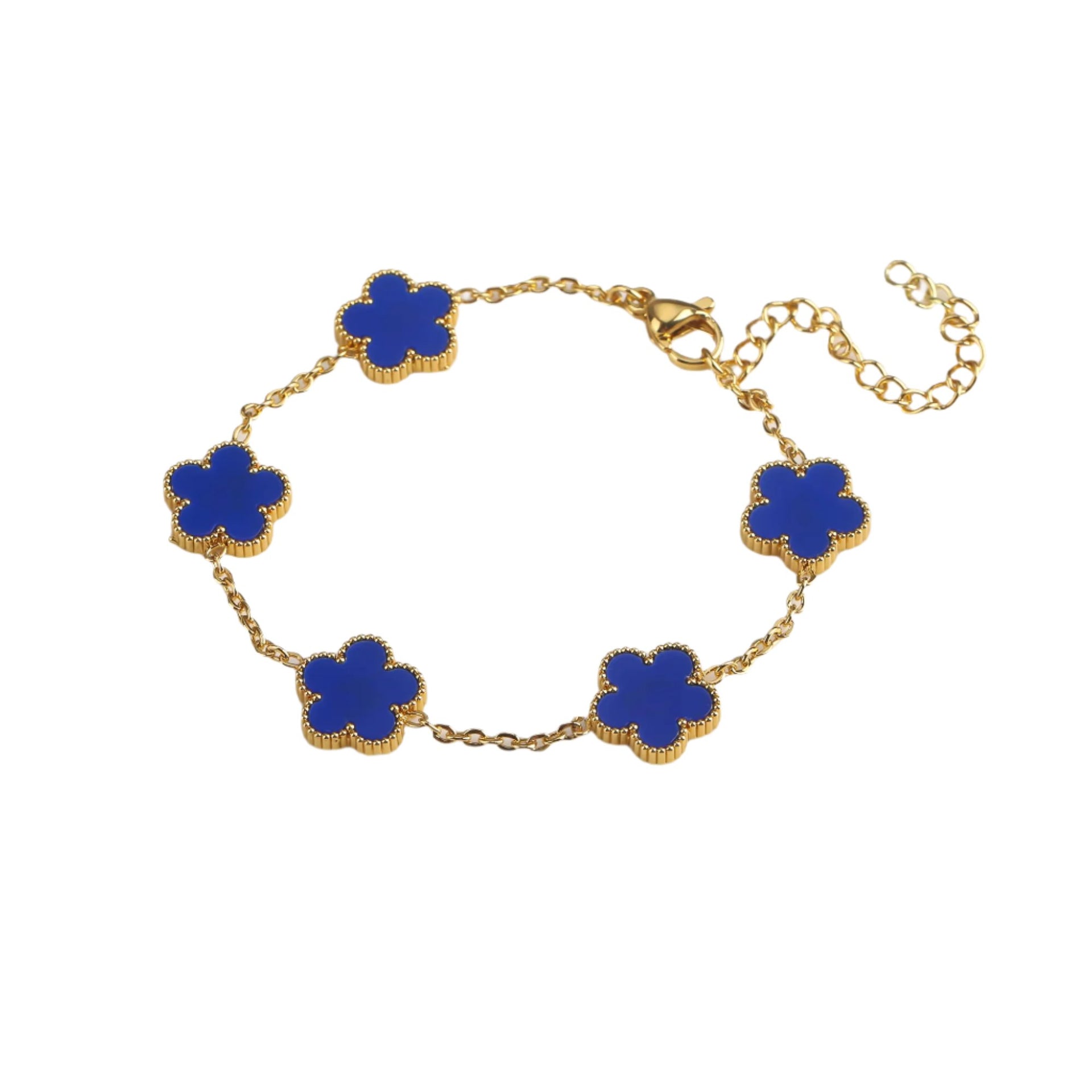 FLÔR BRACELET GOLD - ROYAL BLUE