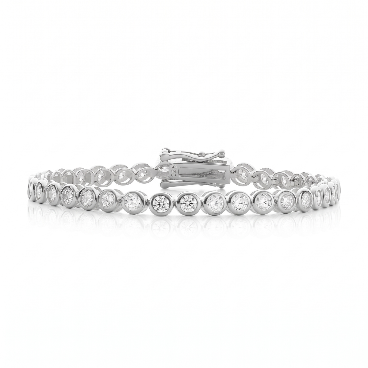 Bella Bezel Tennis Bracelet - White Gold