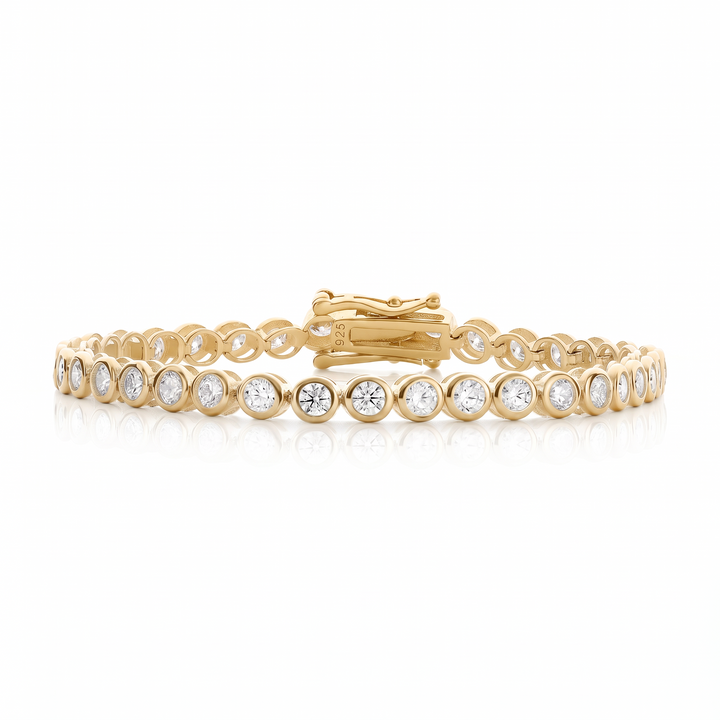 Bella Bezel Tennis Bracelet - Gold