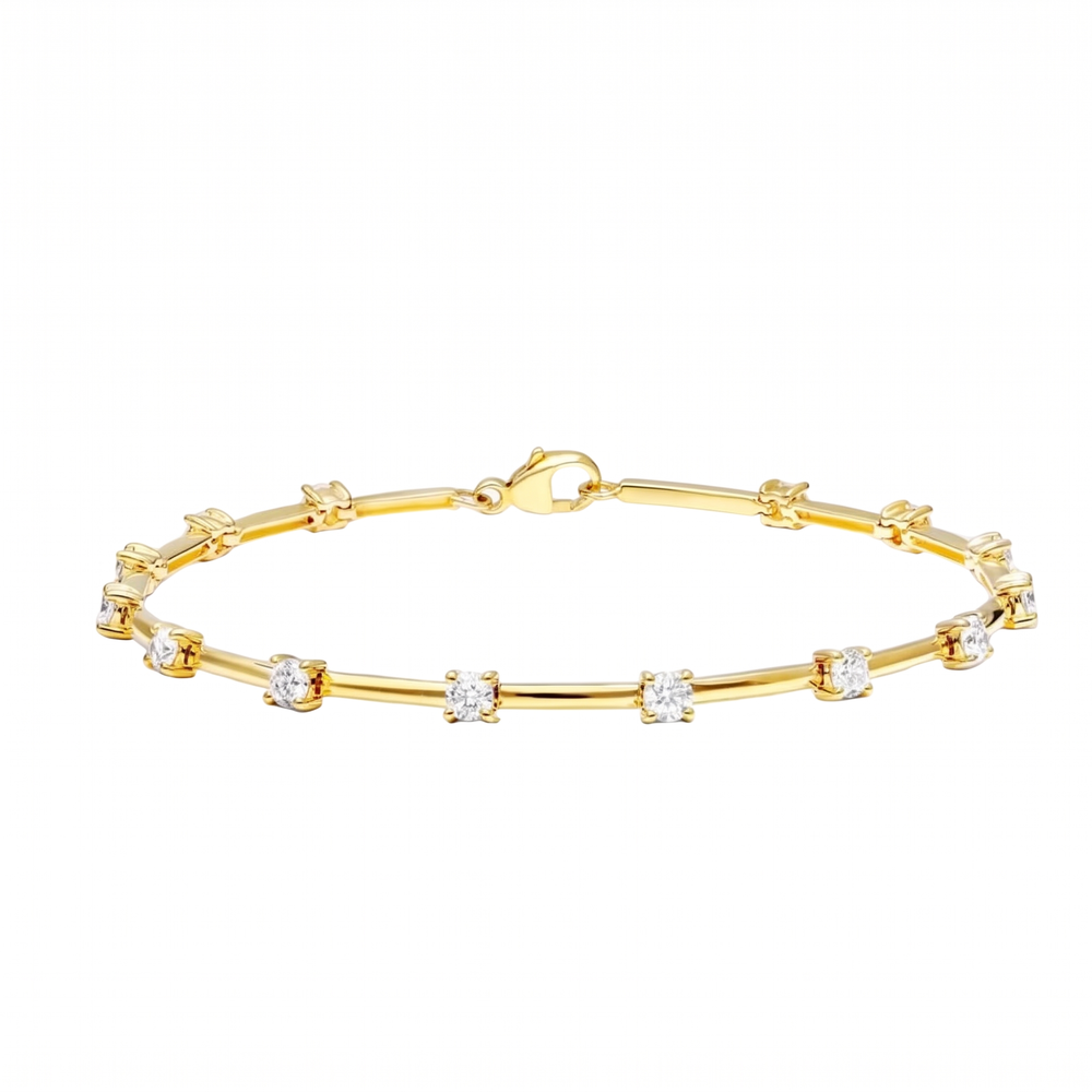 Élise Bracelet Gold – 14 moissanite stones, 18K gold plated