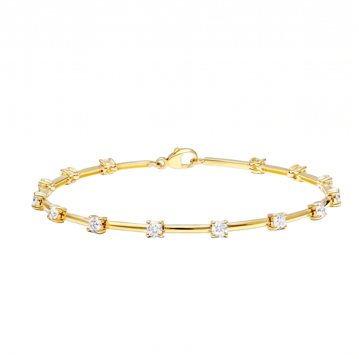 Élise Bracelet Gold – 14 moissanite stones, 18K gold plated