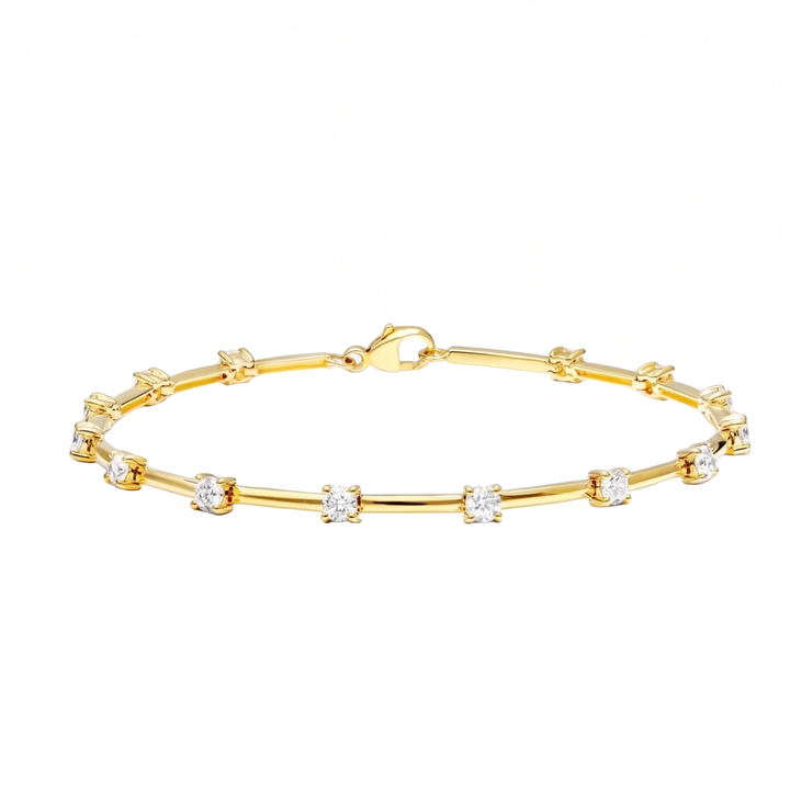 Élise Bracelet Gold – 14 moissanite stones, 18K gold plated