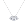 Lilia Trio Pear Pendant Necklace - White Gold