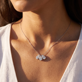 Lilia Trio Pear Pendant Necklace - White Gold