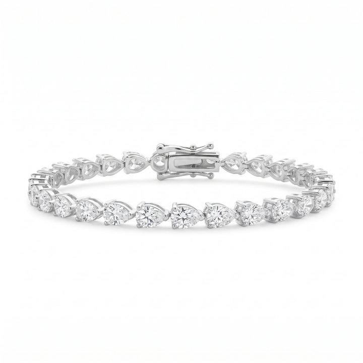 Margaux Pear Tennis Bracelet - White Gold