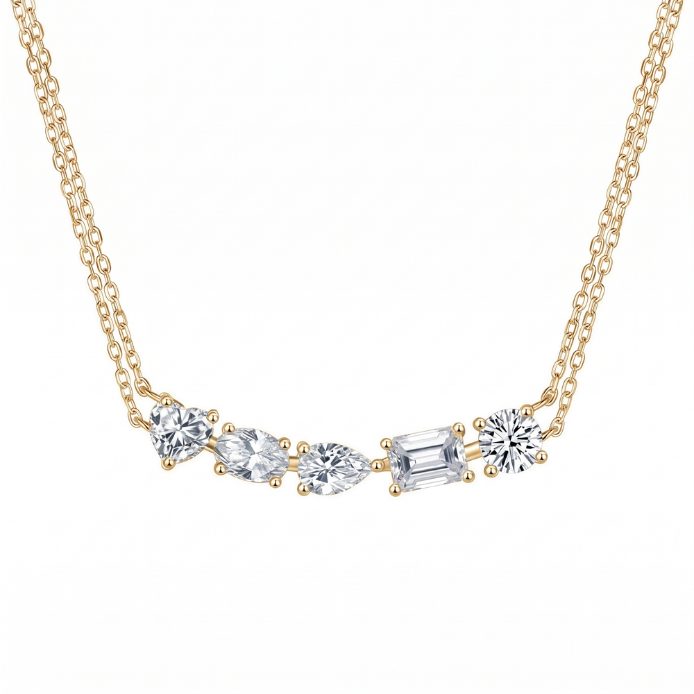 Odette Mixed-Cut Necklace - Gold