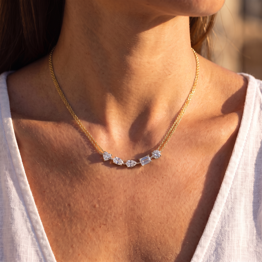 Odette Mixed-Cut Necklace - Gold