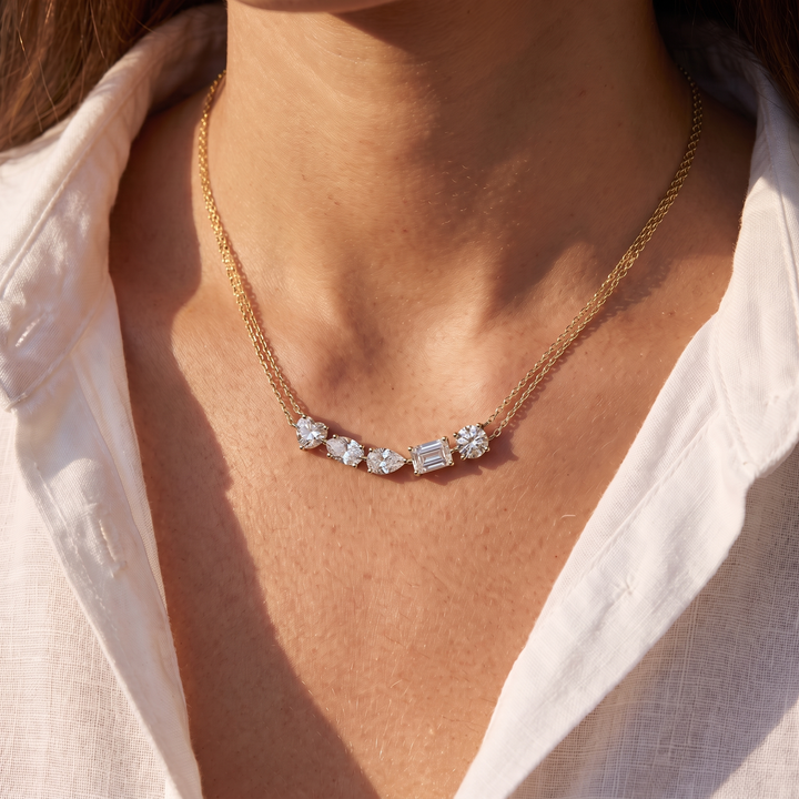 Odette Mixed-Cut Necklace - Gold