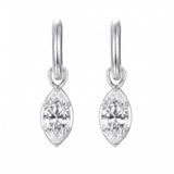 Romy Marquise Drop Huggie Earrings - White Gold