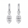Romy Marquise Drop Huggie Earrings - White Gold