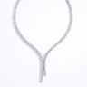 Selene Y Tennis Necklace 3MM - White Gold