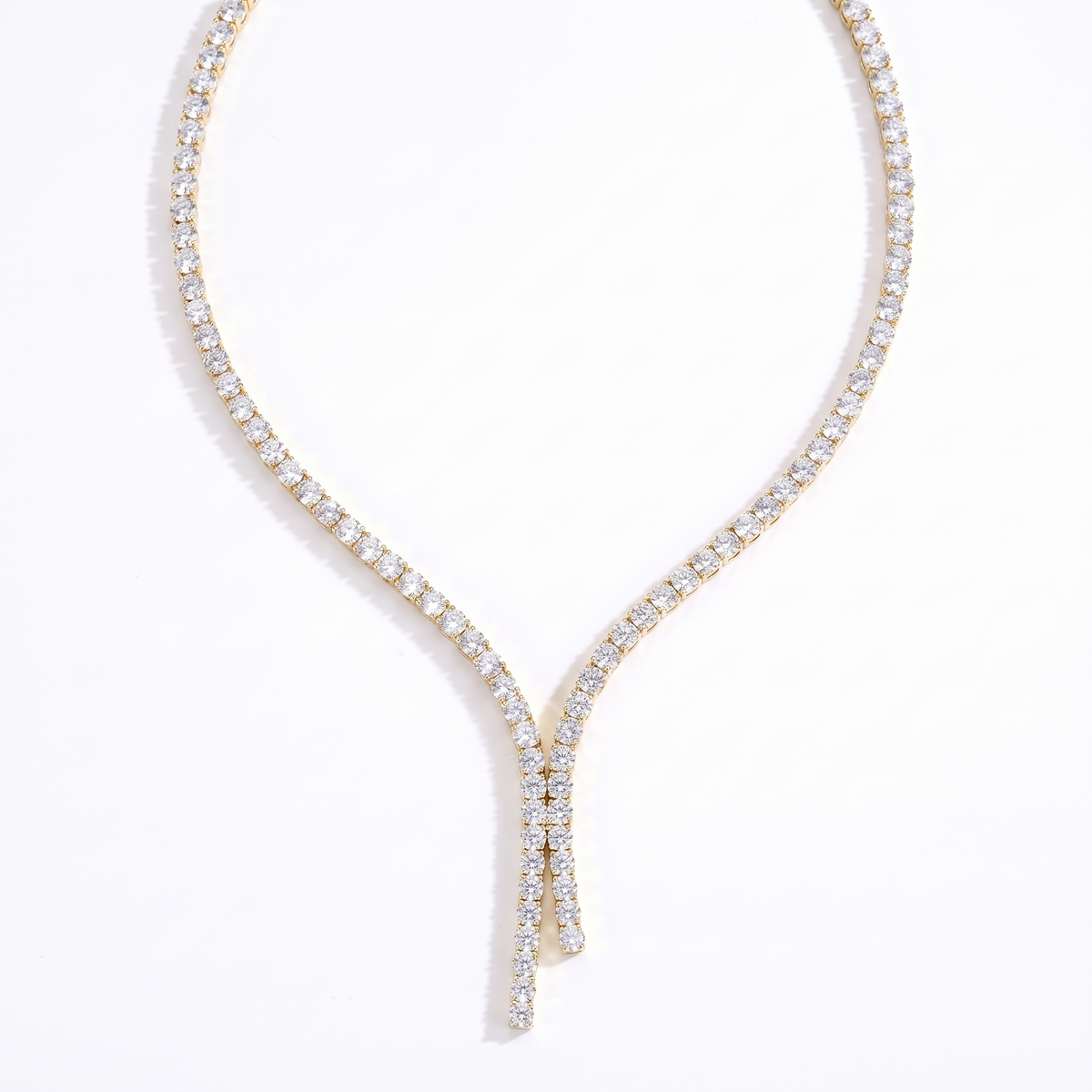 Selene Y Tennis Necklace 3MM - Gold