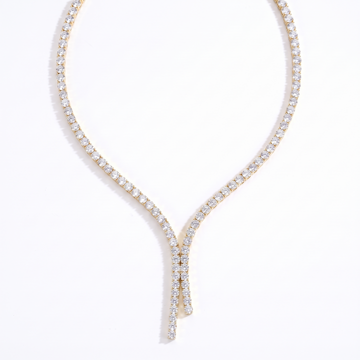 Selene Y Tennis Necklace 3MM - Gold