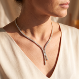 Selene Y Tennis Necklace 3MM - Gold