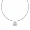 Sienna Bezel Oval Collar Necklace - White Gold