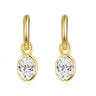 Sol Oval Drop Huggie Earrings - Gold