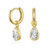 Talia Pear Drop Huggie Earrings - Gold