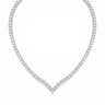 Victoria Graduated V Tennis Necklace - White Gold