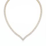 Victoria Graduated V Tennis Necklace - Gold